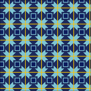 几何图案蓝色系无缝花纹