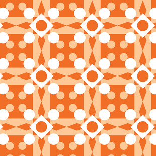 橙色花卉几何图案背景