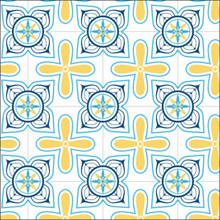 蓝黄几何图案无缝背景