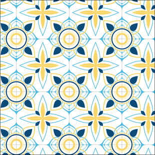 几何花卉图案无缝背景