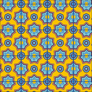 黄色背景几何图案装饰图