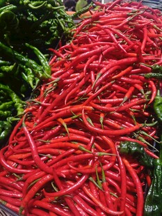 红辣椒堆叠的视觉盛宴