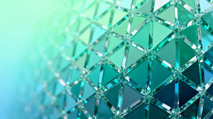 蓝绿色几何晶体纹理图案