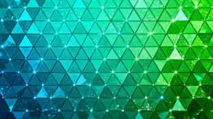 蓝绿渐变三角几何背景图