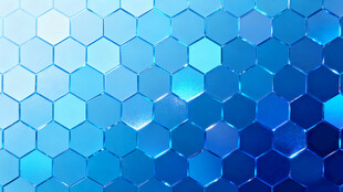 蓝色六边形科技感背景图