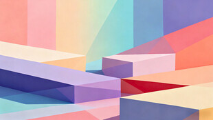 多彩几何立体空间场景