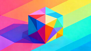 多彩几何立体图形背景