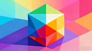 多彩几何立体图形背景