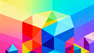 多彩几何立体图形背景