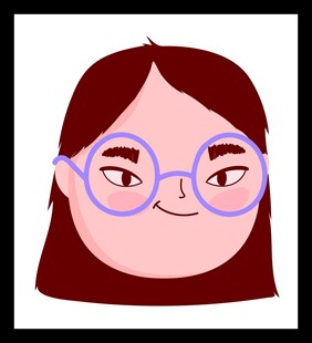 戴眼镜的卡通女孩头像