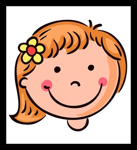 微笑女孩头像插画