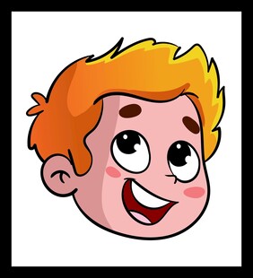 卡通红发男孩笑脸头像