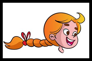 扎双马尾的俏皮女孩