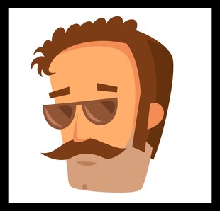 戴墨镜留胡子的男性头像