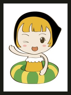 戴泳帽玩泳圈的可爱女孩