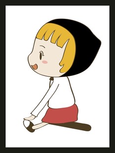 戴兜帽的可爱卡通小女孩