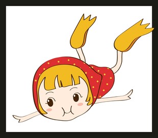 倒立的红衣小女孩