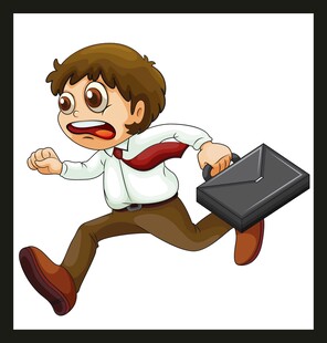 匆忙奔跑的商务男子