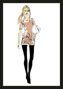 时尚女性服装手绘设计图