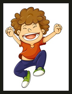 快乐男孩跳跃瞬间