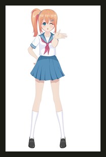 可爱动漫女学生形象