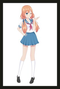 可爱双马尾女学生形象