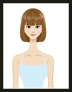 短发蓝衣女性人物插画