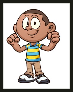 俏皮男孩做倾听动作