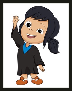 穿学士服的可爱小女孩