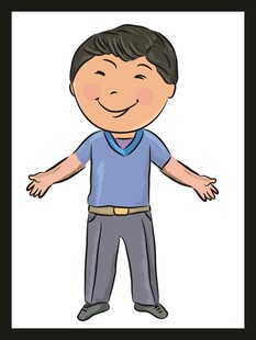 张开双臂的快乐男孩