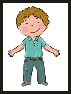 微笑男孩张开双臂