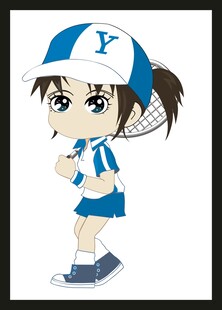 可爱网球少女卡通形象