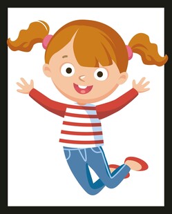 跳跃的快乐小女孩