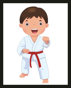 练空手道的小男孩