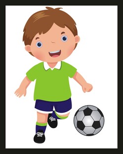 踢足球的小男孩