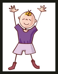 快乐小男孩欢呼瞬间