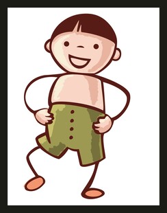 快乐小男孩展示自信姿态