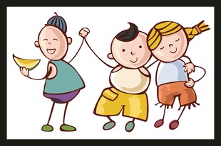 欢乐儿童玩耍场景