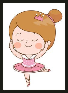 可爱芭蕾小女孩翩翩起舞