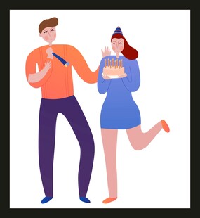 情侣欢乐互动瞬间