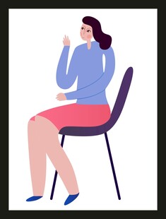 坐着打电话的女士