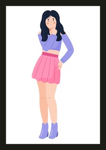 时尚穿搭的甜美女孩