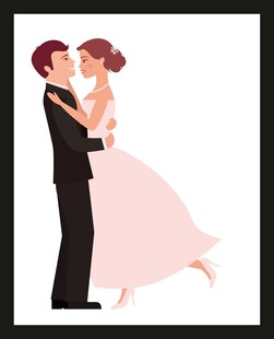 浪漫新婚夫妇甜蜜共舞