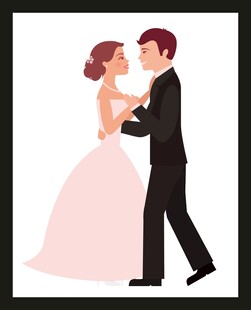 新婚夫妇优雅共舞