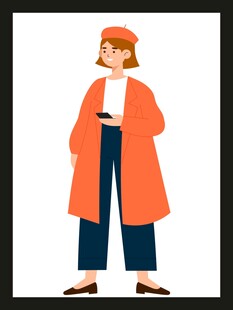 时尚穿搭的红衣女子