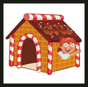 姜饼小屋中的可爱小精灵