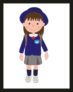 穿校服的可爱小女孩