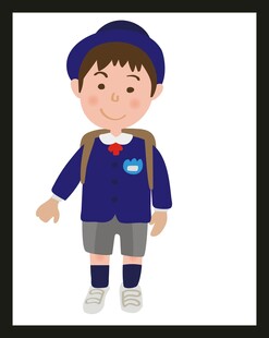 背着书包的小男孩