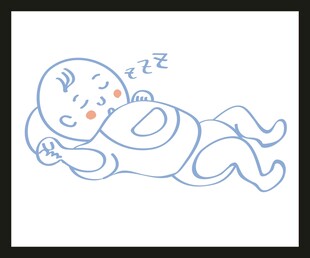 熟睡的婴儿简笔画