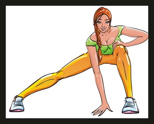 活力女孩做伸展运动